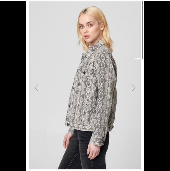 Blank NYC sz xs python print denim jacket - Picture 2 of 8